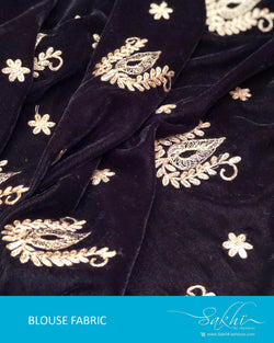 DRBL-0011 - Black & Gold Velvet Blouse Fabric