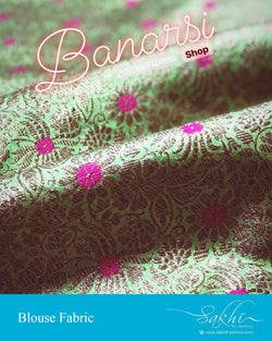 DRBL-13955 - Green &  Banaras Silk Fabric