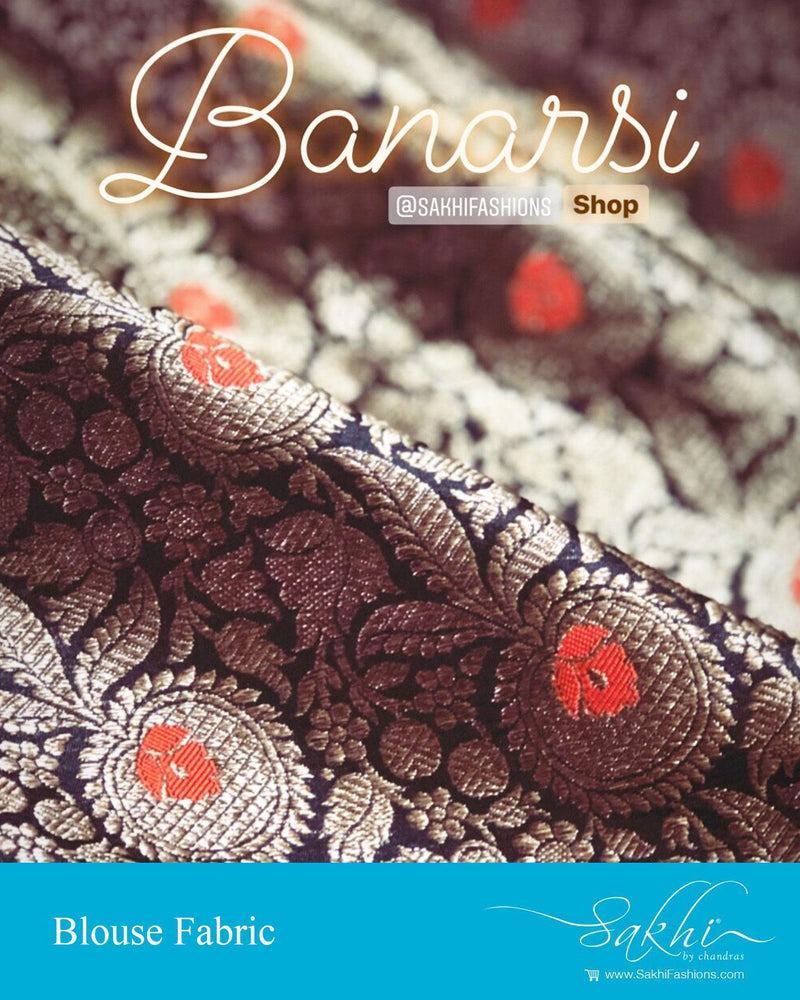 DRBL-13957 - Black &  Banarsi Silk Fabric