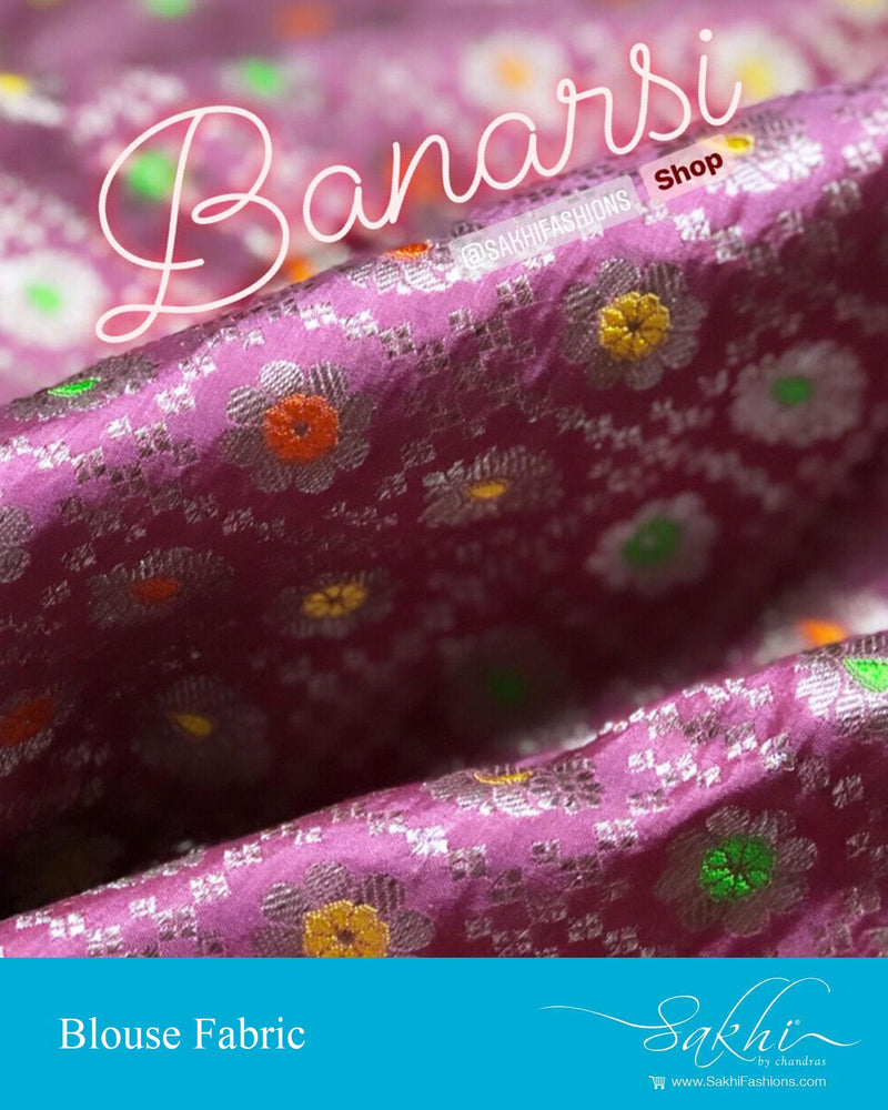DRBL-13958 - Pink &  Banarsi Silk Fabric