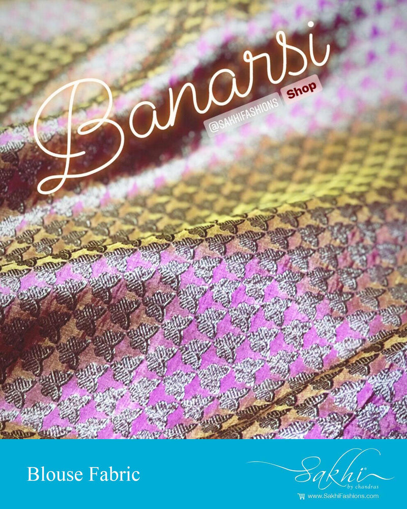 DRBL-13959 - Peach &  Banarsi Silk Fabric