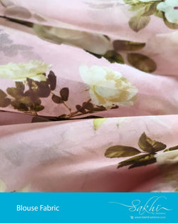 DRBL-21803 - Pink pure Organza Silk Blouse Fabric