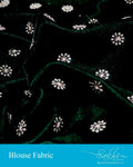 DRBL-22963 - Bottle Green &  Pure Velvet Blouse Fabric