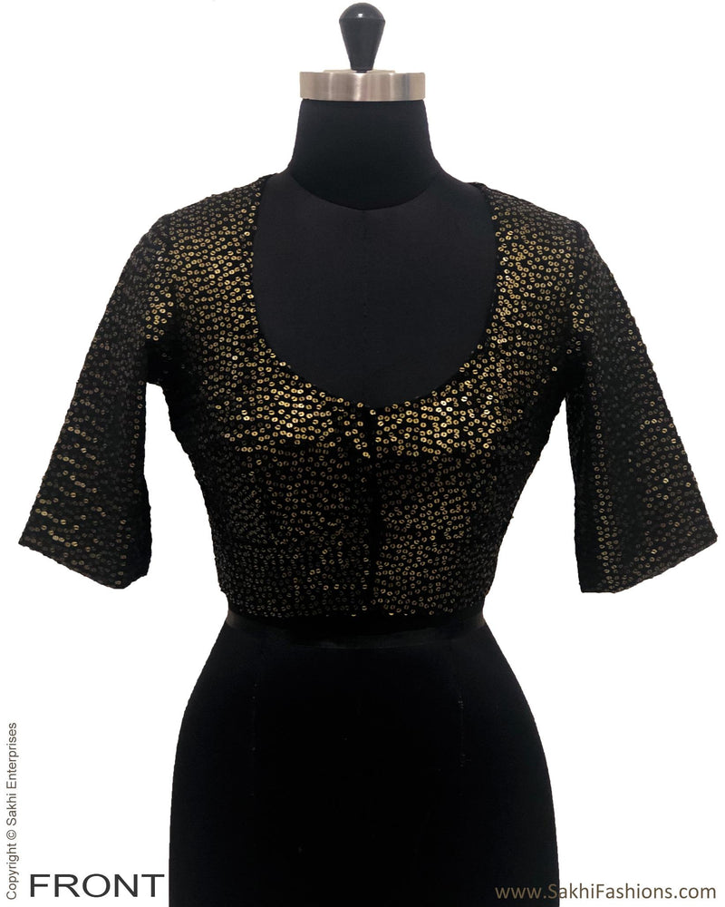 DRBL-24136 - Black &  Pure Georgette Stitched Blouse