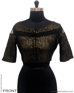 DRBL-24137 - Black &  Pure Georgette Stitched Blouse