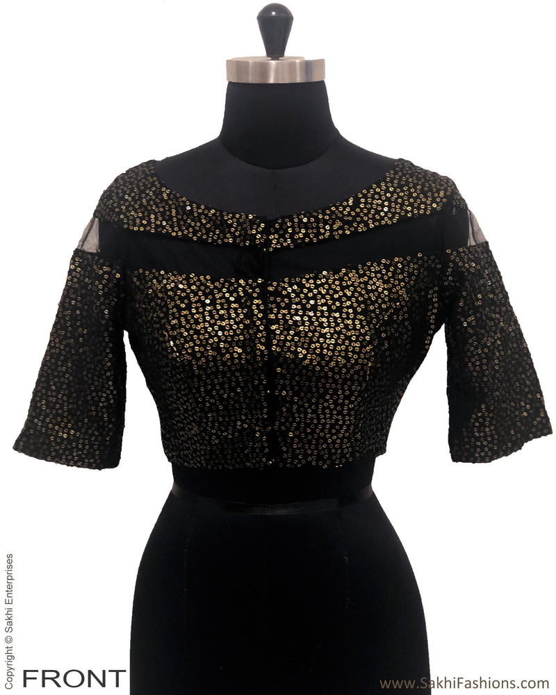 DRBL-24137 - Black &  Pure Georgette Stitched Blouse
