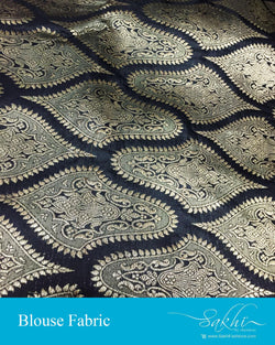 DRBL-24253 Black Banarsi Blousef