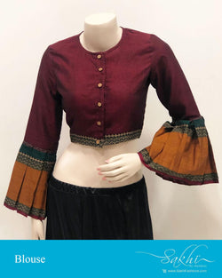 DRBS-14198 - Maroon &  Pure Cotton Blouse