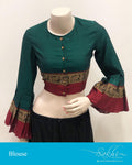 DRBS-14200 - Green &  Pure Cotton Blouse