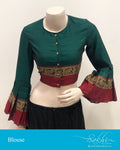 DRBS-14200 - Green & Pure Cotton Blouse