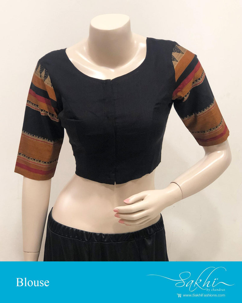 DRBS-14203 - Black &  Pure Cotton Blouse