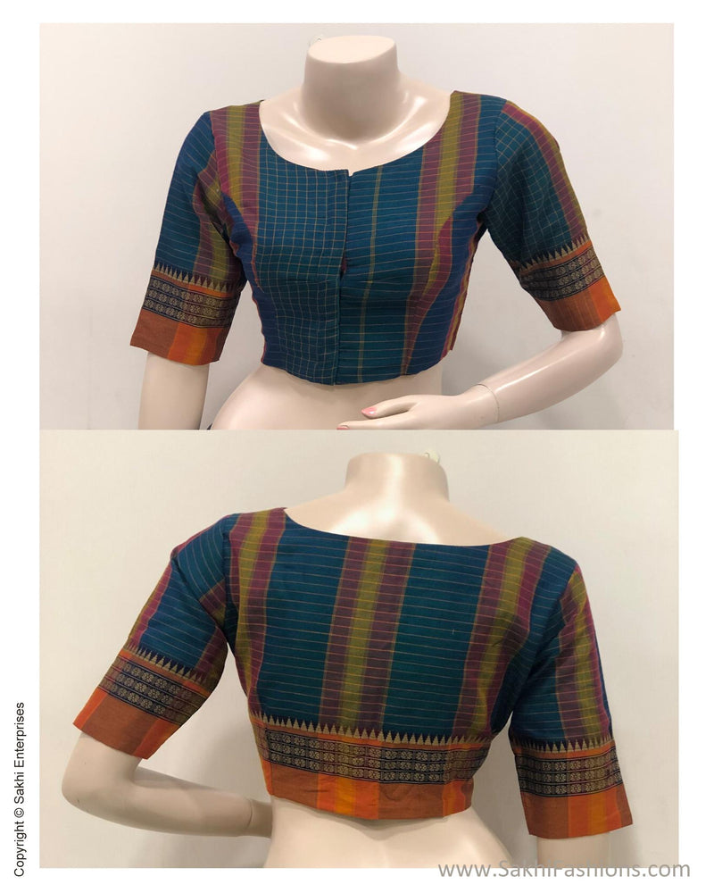 DSBL-12504 - Blue &  Pure Cotton Blouse