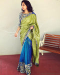 EE-Q21526 Green Tussar Sari
