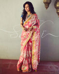 EE-R0927 - Pink & Multi Linen Saree