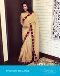 EE-R1210 - Gold & maroon pure Tissue Kota saree