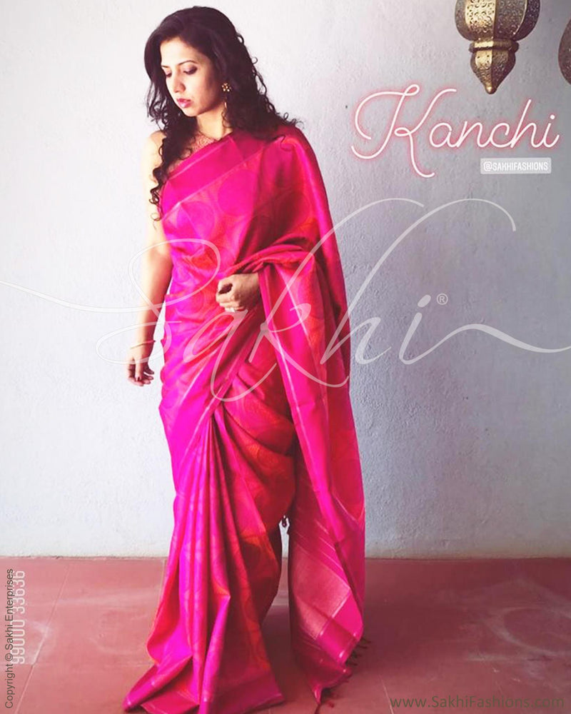 EE-R13731 - Pink &  Pure Kanchivaram Silk Saree