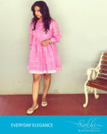 EE-R1843 - Pink & Gold Pure Linen Frock