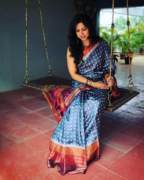 EE-R1868 Grey Tussar Saree