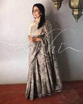 EE-R19708 - Grey & Multi Pure Tussar Silk Saree