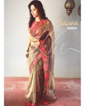 EE-R21767 Brown Organza Saree