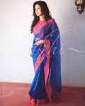 EE-R22988 Blue Organza Silk Saree