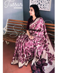 EE-R23149 Plum Tussar sari