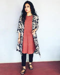 EE-R23555 - Black &  Pure Cotton Indowestern