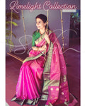 EE-R23698 - Pink &  Pure Tissue Silk Saree