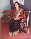 EE-R23750 Black Chanderi Saree