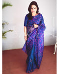 EE-R24155 Blue Organza Sari