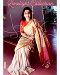 EE-R24302 - Beige pure Tussar saree
