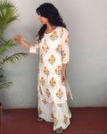 EE-R24335 - Cream &  Pure Cotton Dress