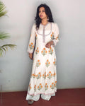 EE-R24356 - Cream &  Pure Cotton Dress