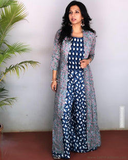 EE-R24381 - Grey &  Pure Cotton Dress