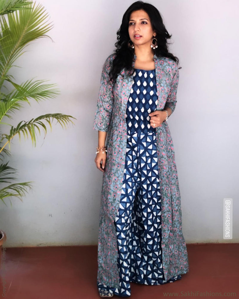 EE-R24381 - Grey &  Pure Cotton Dress