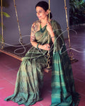 EE-R24772 Green Matka sari