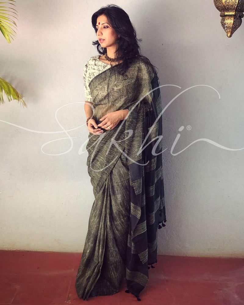 EE-R24773 Black Sari