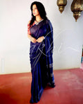 EE-R25054 - Navy Blue &  Pure Munga Silk Saree