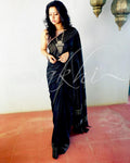 EE-R25057 - Black pure Munga silk saree