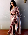 EE-R25606 - Peach pure Silk saree
