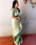 EE-R25607 - Green pure Silk saree