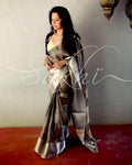 EE-R25630 - Black pure Tissue Kota saree