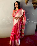 EE-R25632 - Peach pure Tissue Kota saree