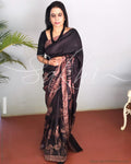 EE-R25793 - Black pure Silk saree