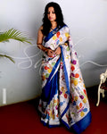 EE-R26095 - Beige &  Pure Silk Saree