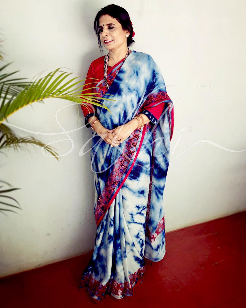 EE-R26409 TieDye Blue Cutwork