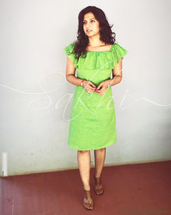 EE-R26597 - Green &  Pure Cotton Indowestern