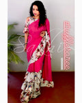 EE-R27416 Pink Geogette Ruffle sari