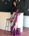 EE-R3015 - Pink & beige pure Tussar silk saree