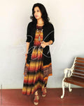 EE-R3146 - Black & Multi Pure Cotton Jacket